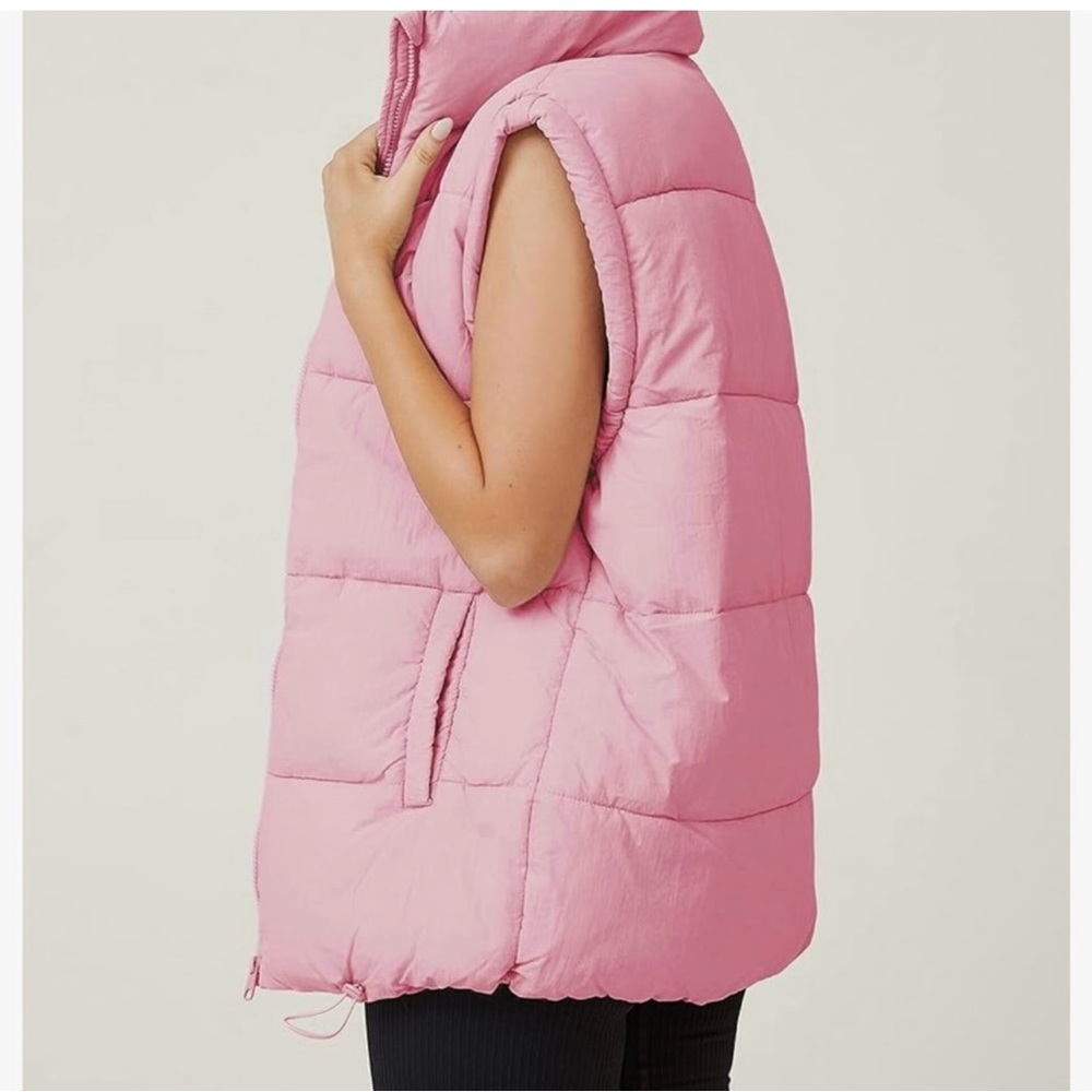 🎉SALE🎉 Puffer Vest Sleeveless Quilted Zip Up Stand Collar Oversized